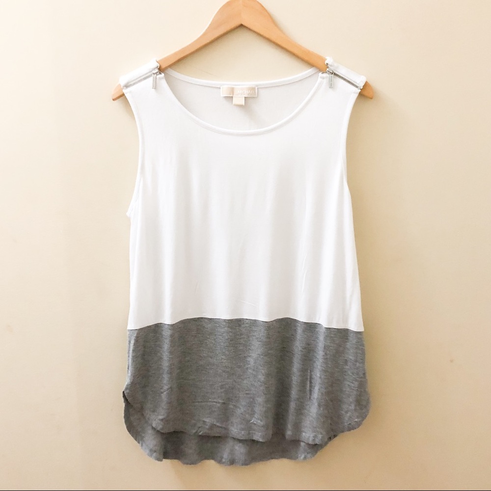 MICHEAL by Michael Kors Colorblock Zippered Tank